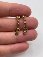Load image into Gallery viewer, 9ct gold musical note earrings
