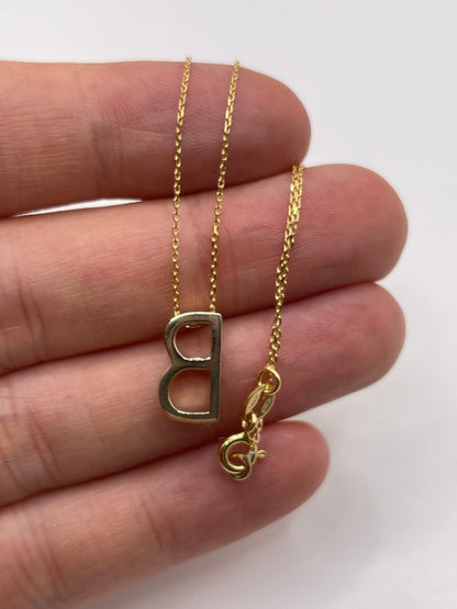9ct gold initial B necklace