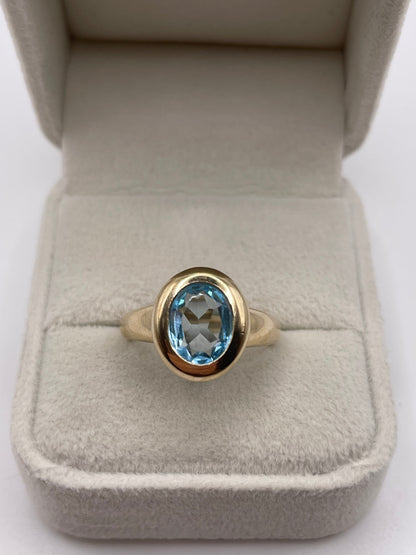 9ct gold blue topaz ring