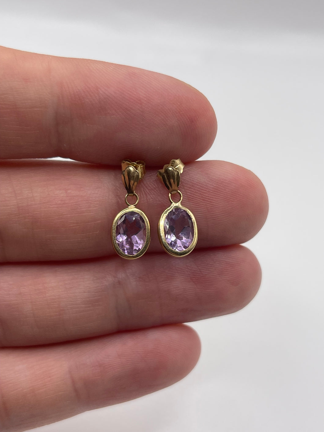 9ct gold amethyst earrings