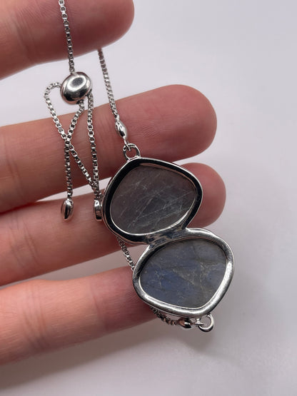 Silver labradorite bracelet
