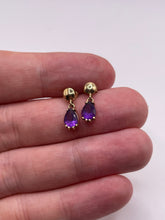 Load image into Gallery viewer, 9ct gold amethyst earrings
