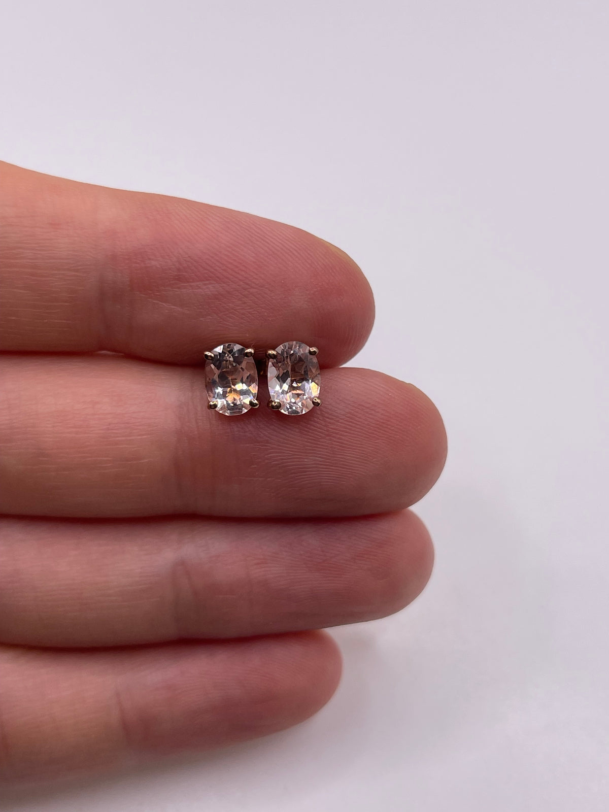 9ct rose gold morganite earrings