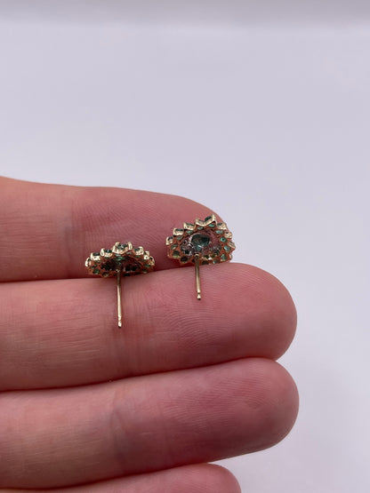 9ct gold emerald and diamond heart earrings