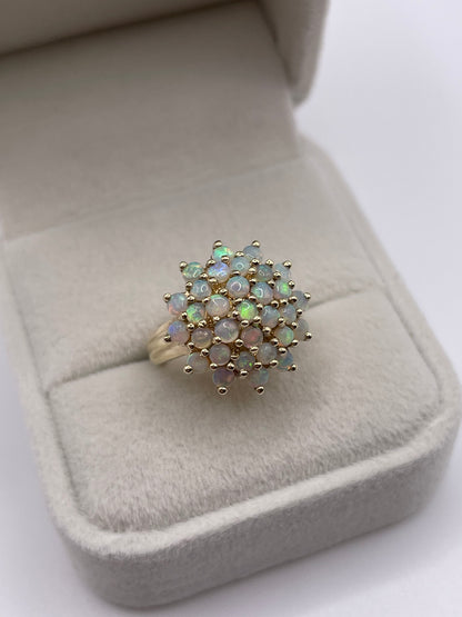 9ct gold opal cluster ring