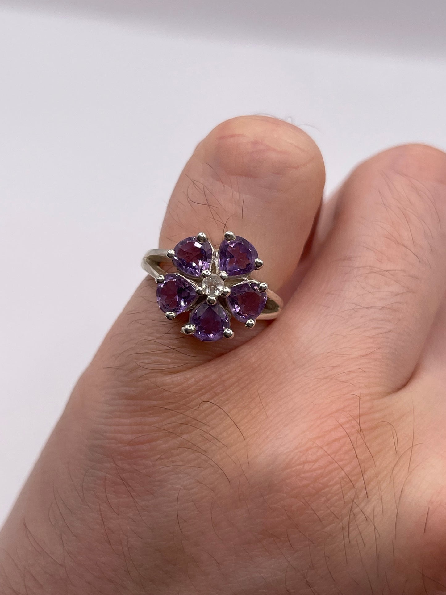 Silver amethyst ring