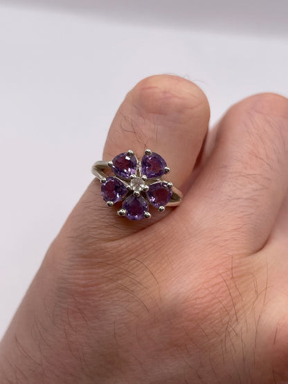 Silver amethyst ring