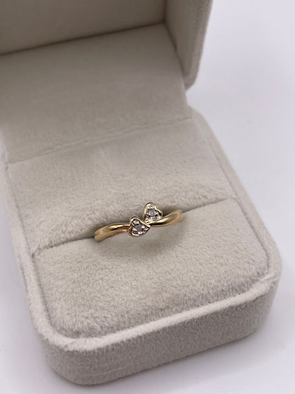 9ct gold diamond heart ring