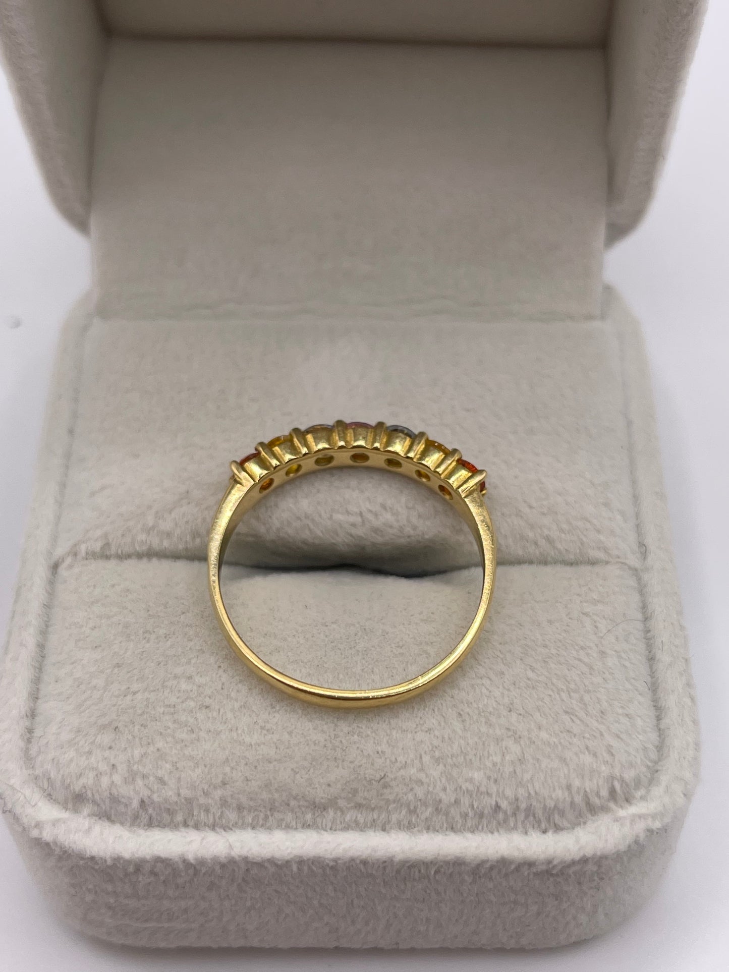 18ct gold multi coloured sapphire ring
