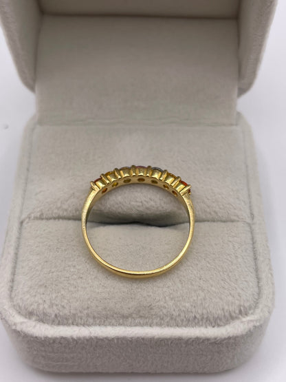 18ct gold multi coloured sapphire ring