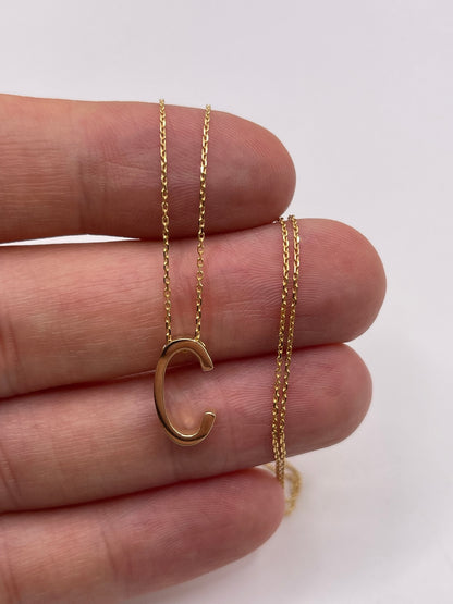 9ct gold initial C necklace