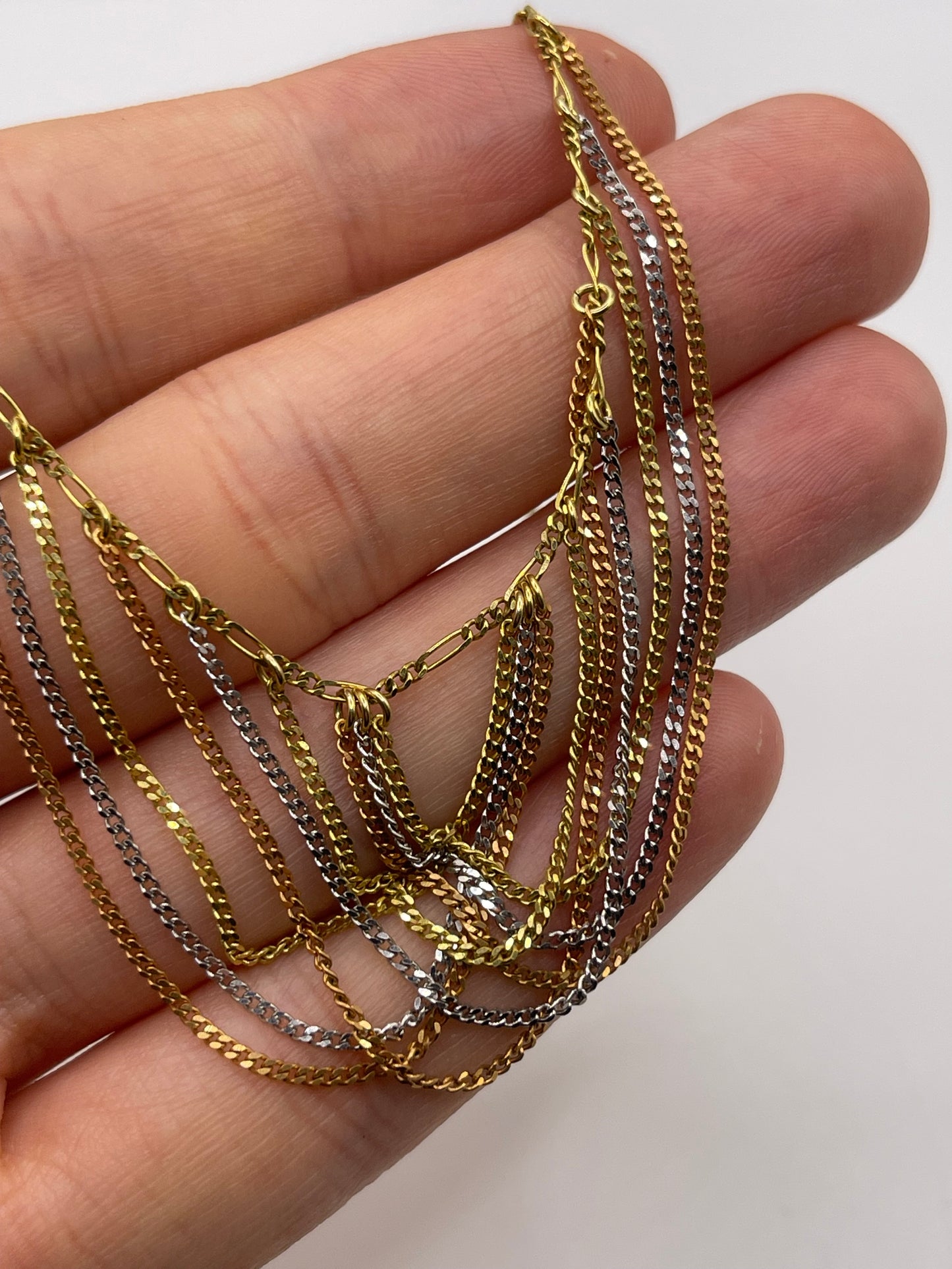 9ct tri gold necklace