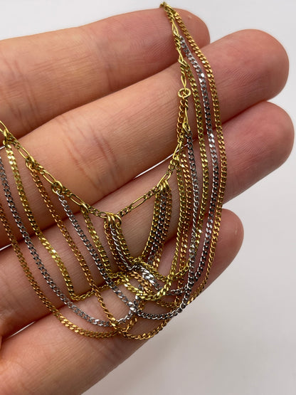9ct tri gold necklace
