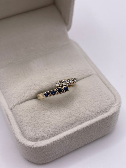 9ct gold sapphire and diamond ring