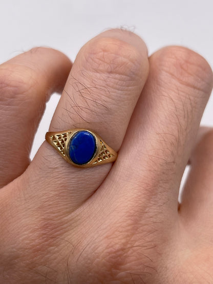 9ct gold lapis lazuli signet ring