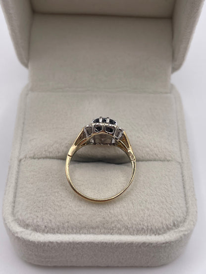 9ct gold sapphire and diamond ring