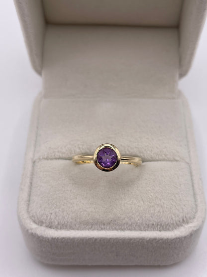9ct gold amethyst ring