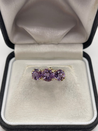 9ct gold amethyst ring