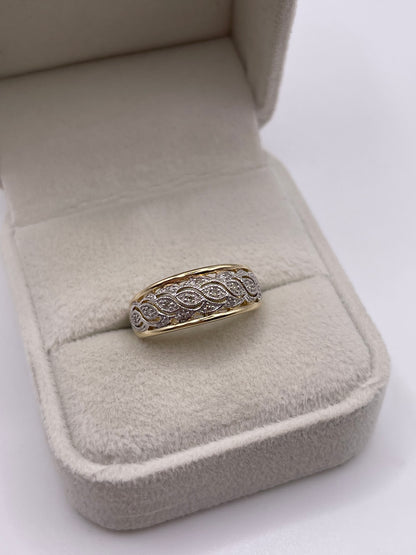 9ct gold diamond cluster ring