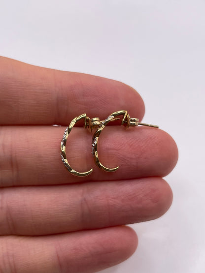 9ct gold diamond earrings