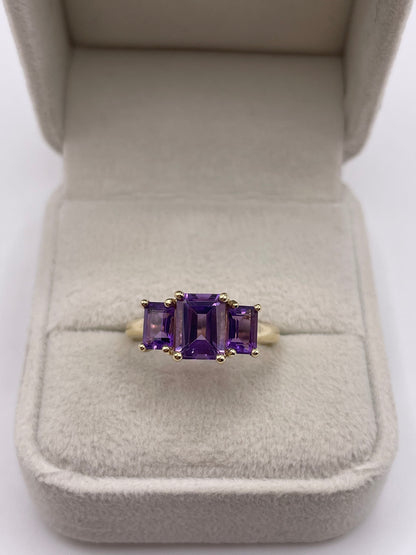 9ct gold amethyst ring