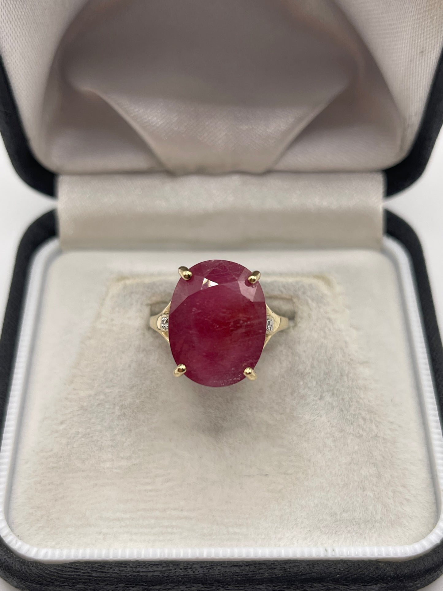 9ct gold ruby and diamond ring