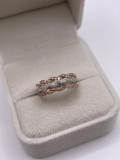 9ct two tone gold diamond ring