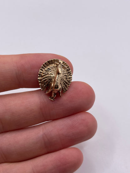 9ct gold peacock charm