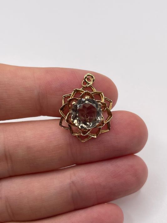 9ct gold Smokey quartz pendant