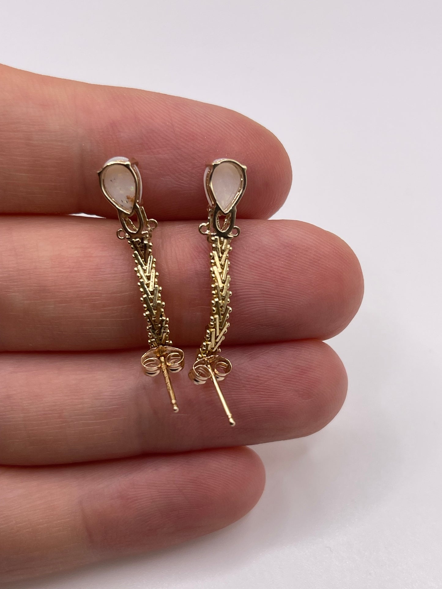 9ct gold opal earrings