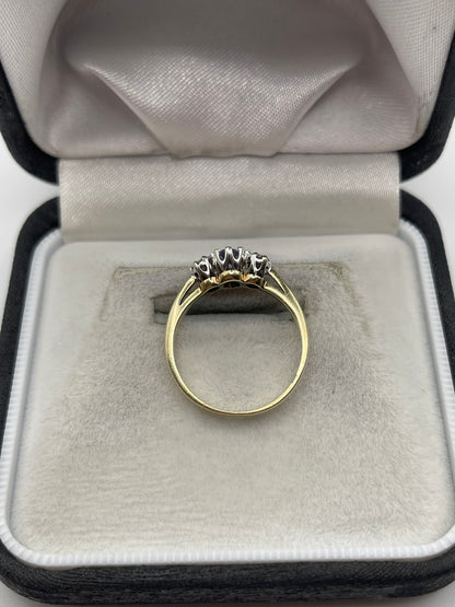 9ct gold sapphire and diamond ring