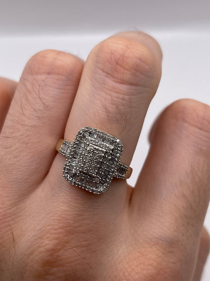 9ct gold diamond cluster ring