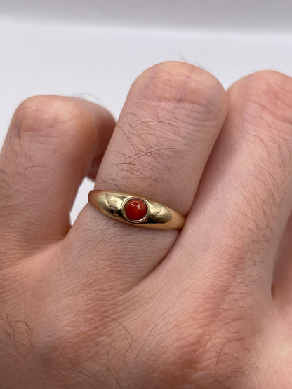 9ct gold coral gypsy ring