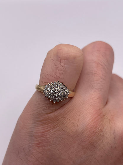 9ct gold diamond cluster ring