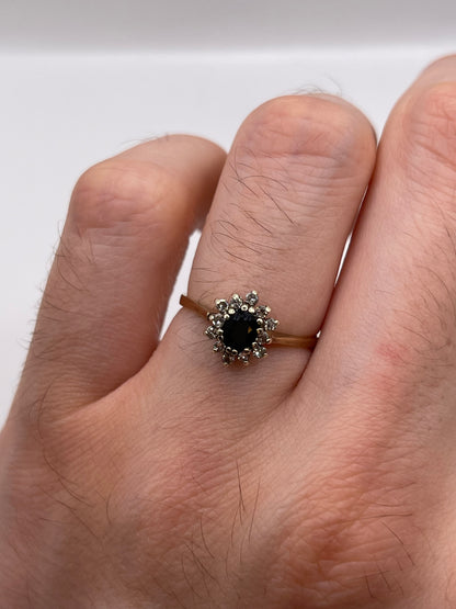 9ct gold sapphire and diamond ring