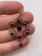 Load image into Gallery viewer, 9ct gold garnet pendant
