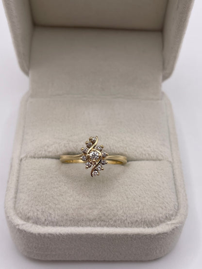 9ct gold diamond cluster ring