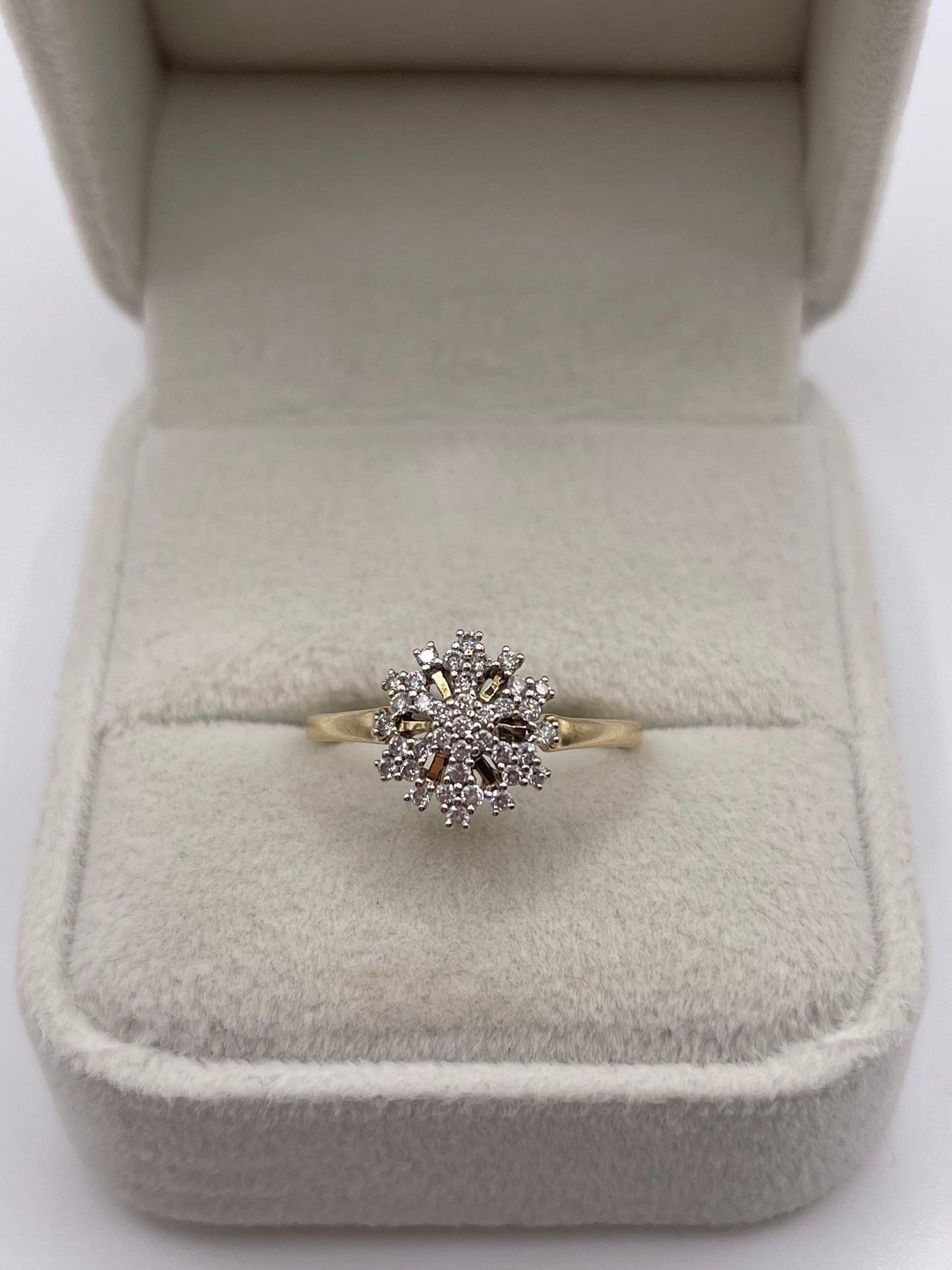 9ct gold diamond cluster ring