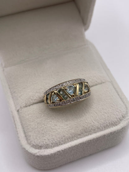 9ct gold topaz and diamond ring