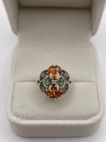 9ct white gold sapphire and diamond ring