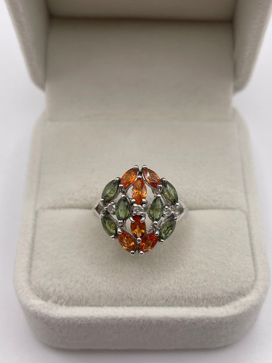 9ct white gold sapphire and diamond ring
