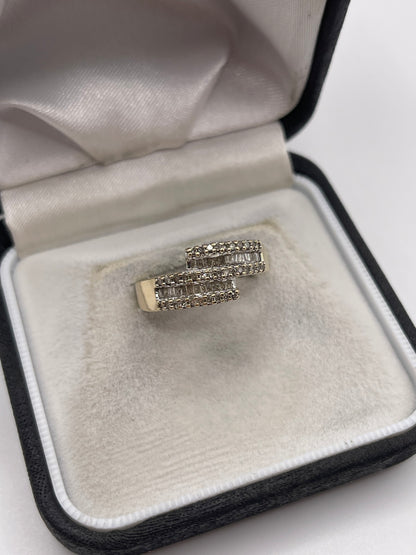 9ct gold 50 point diamond cluster ring
