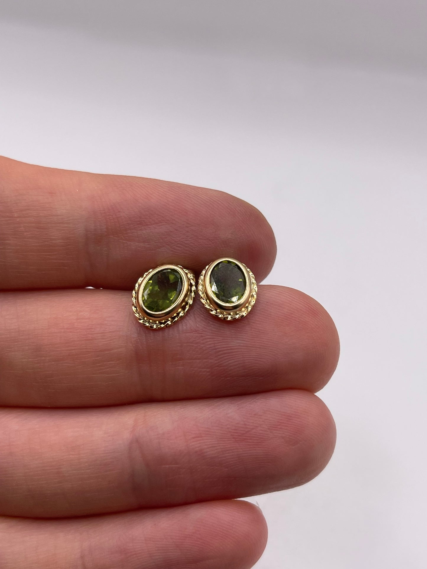 9ct gold peridot earrings