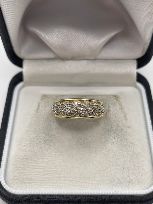 9ct gold diamond cluster ring