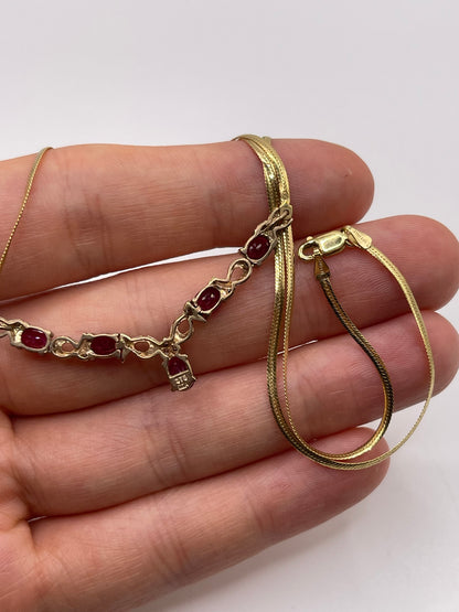 9ct gold ruby and diamond necklace