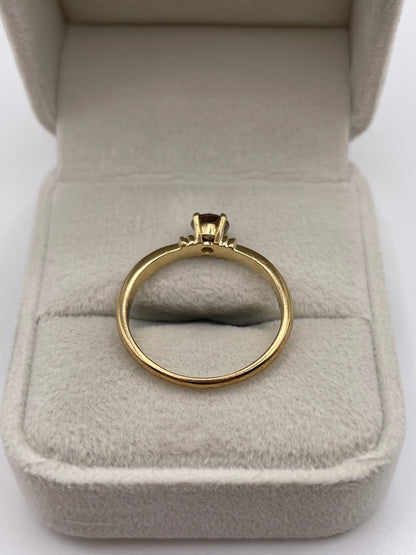 9ct gold 50 point cognac diamond ring