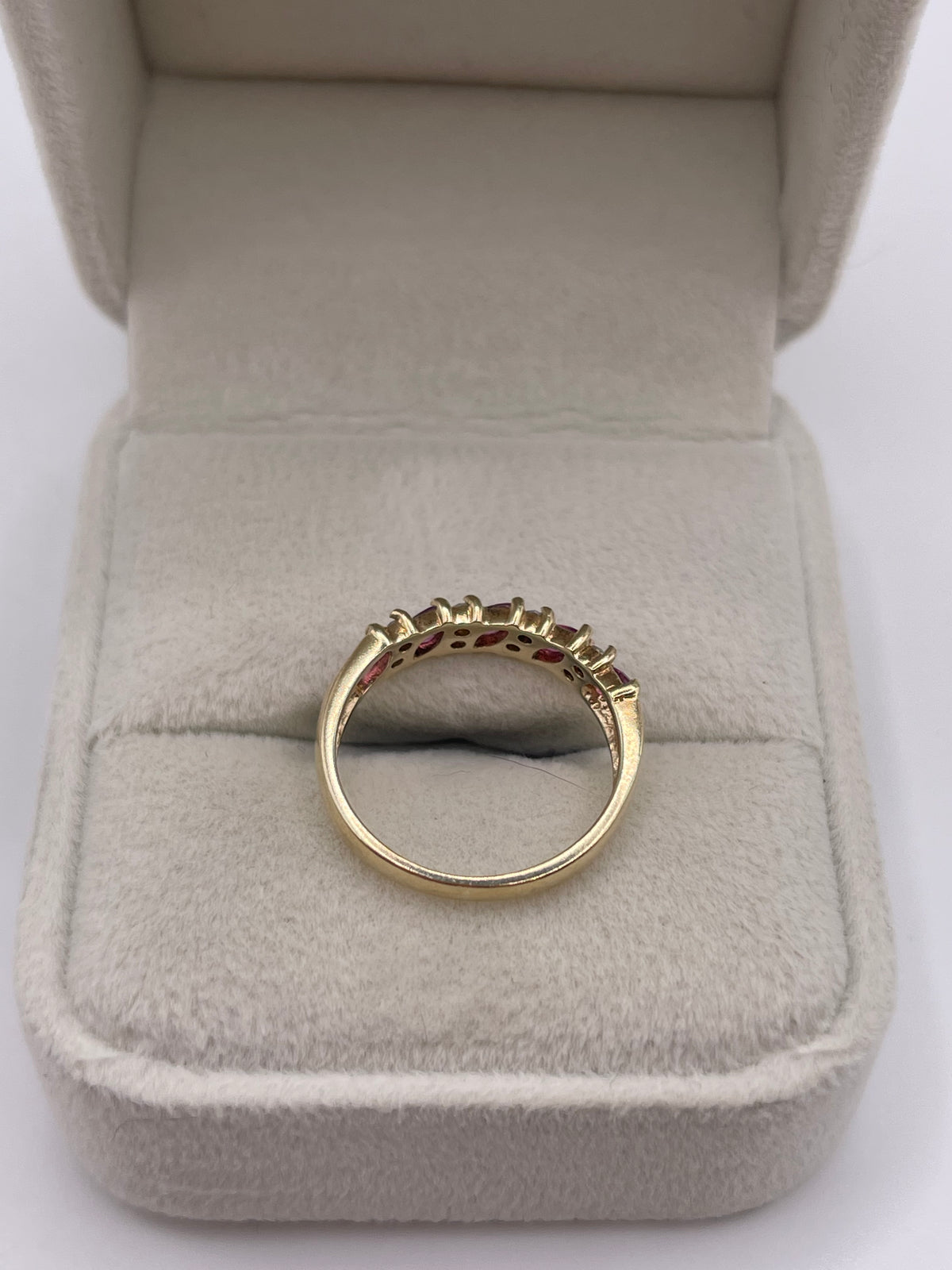 9ct gold ruby and diamond ring