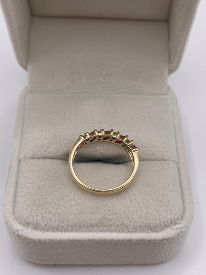 9ct gold ruby and diamond ring