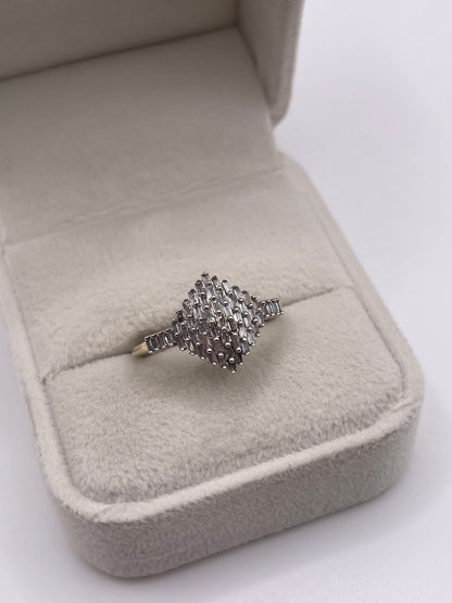 9ct gold diamond cluster ring