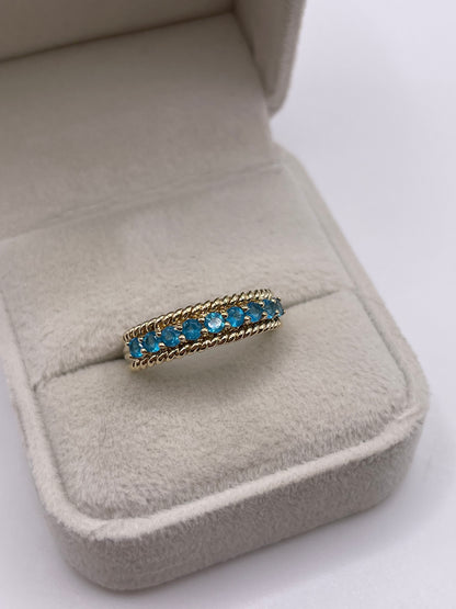 9ct gold blue apatite ring